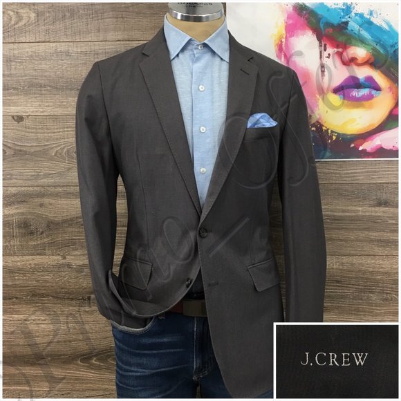 New J Crew Mens Blazer Sport Coat Two Button Casual Jacket 40L Wool Cotton Suits - Picture 1 of 14
